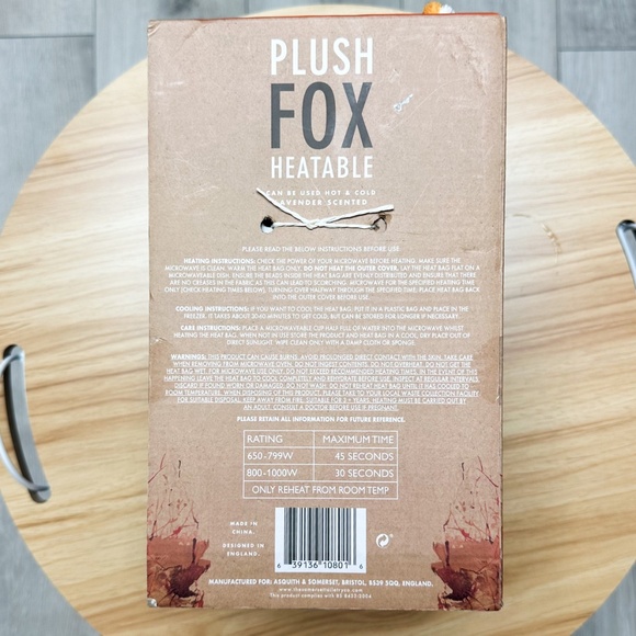 Plush Fox Heatable Toy by Asquith & Somerset - Picture 3 of 6